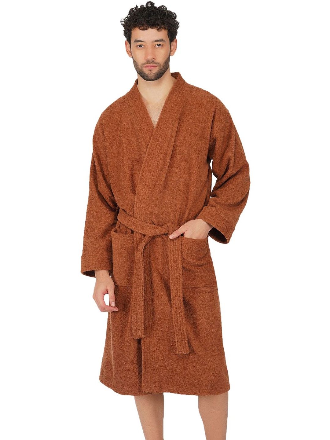 RANGOLI Organic Bamboo Bath Robe With Wraps-image-11