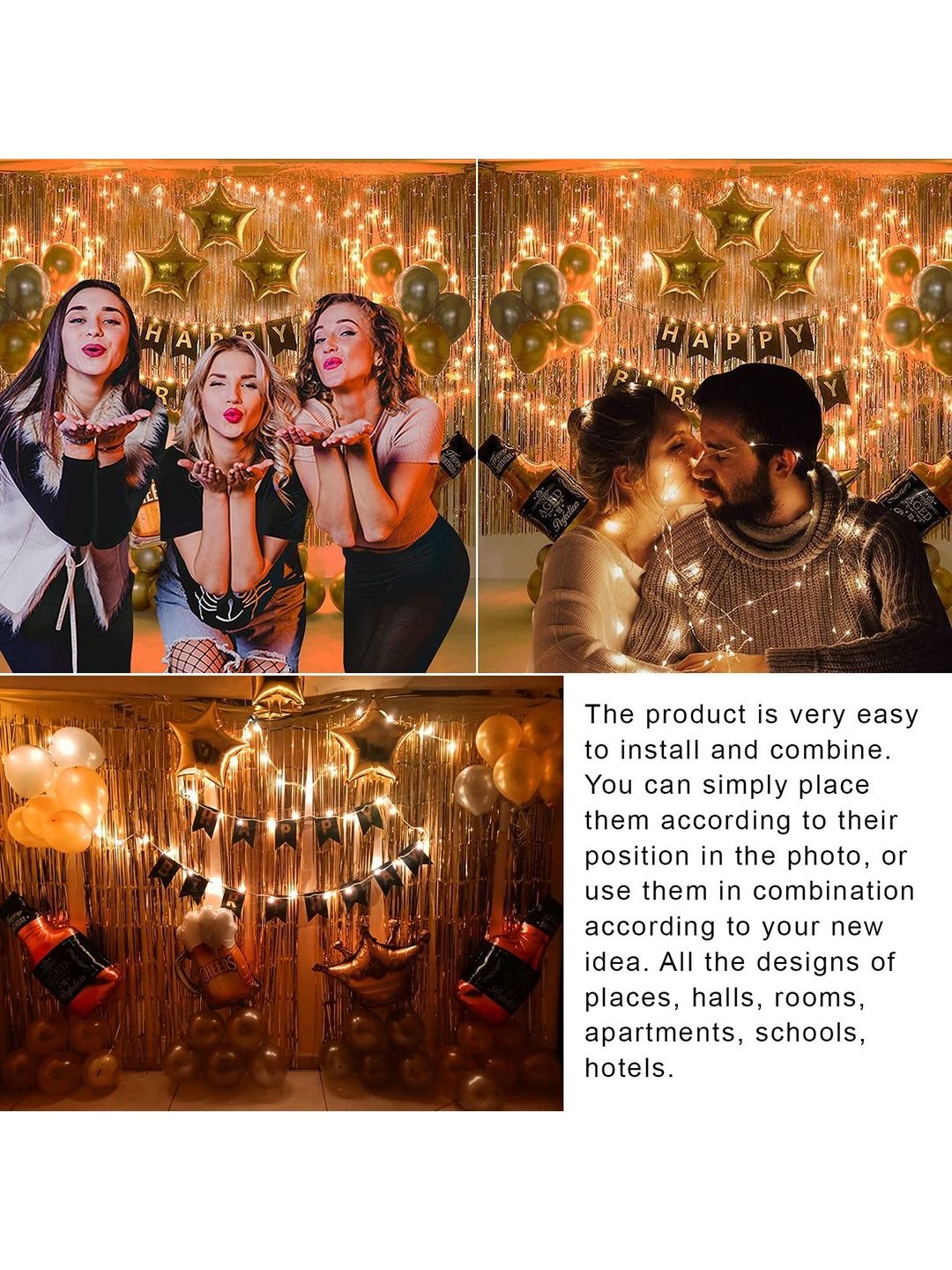 Bubble Trouble Gold Happy Birthday Balloons & Banner Decorations-picture-15