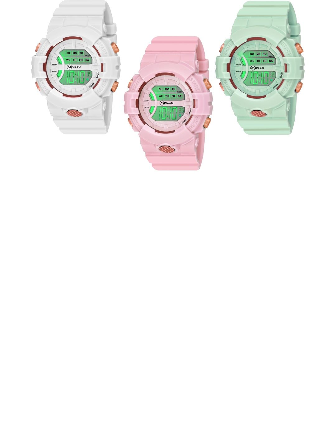 mivaan Women Dial & Straps Digital Stopwatch Watch Com-Mag.-Queen-Gold-Silver-picture-21