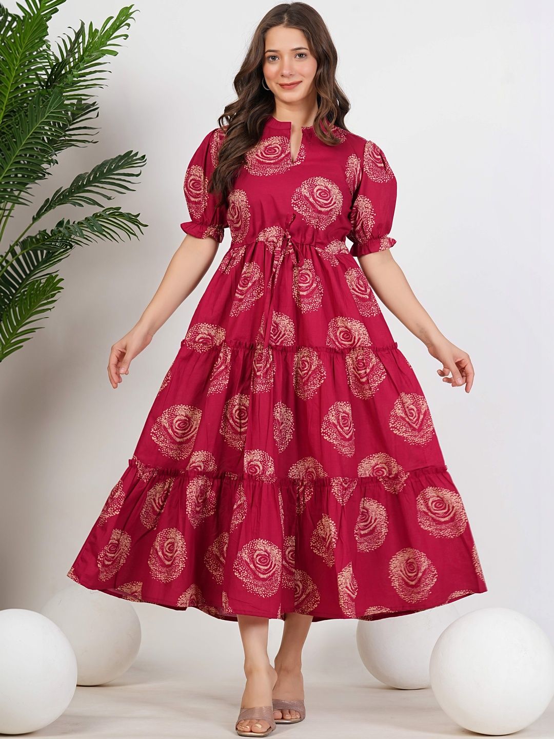 SAICHA Floral Printed Pure Cotton Tiered Kurti-picture-40