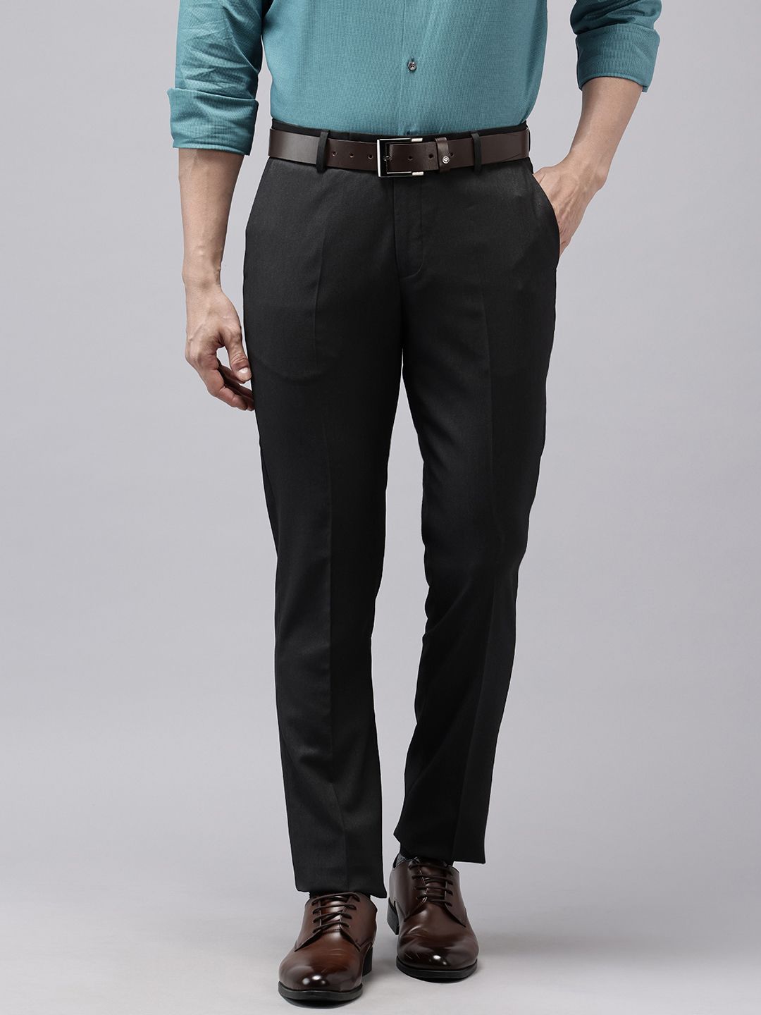 Arrow Men Hudson Tailored Fit Textured Formal Trousers-picture-48