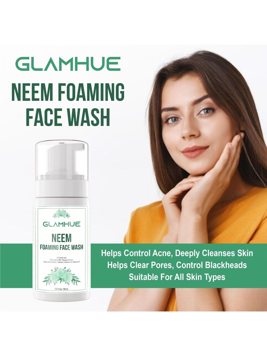 Glamhue Neem & Aloevera Foaming Face Wash For Hydration - 150 ml-picture-21