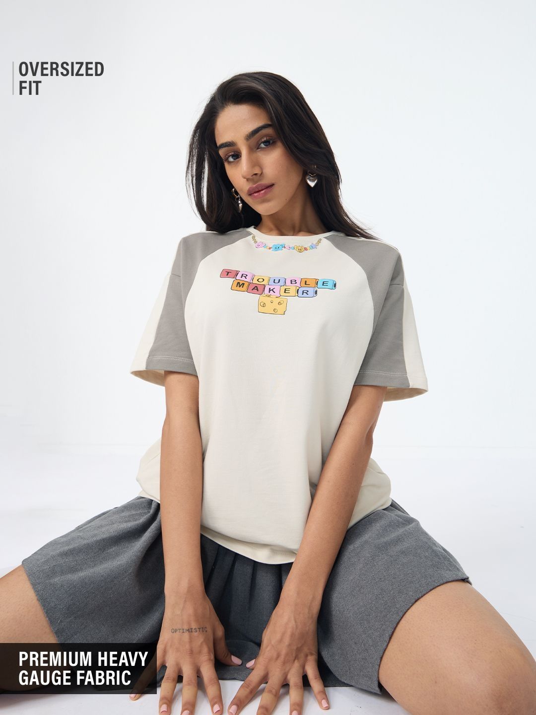 The Souled Store Women Printed Drop-Shoulder Sleeves T-shirt-picture-38