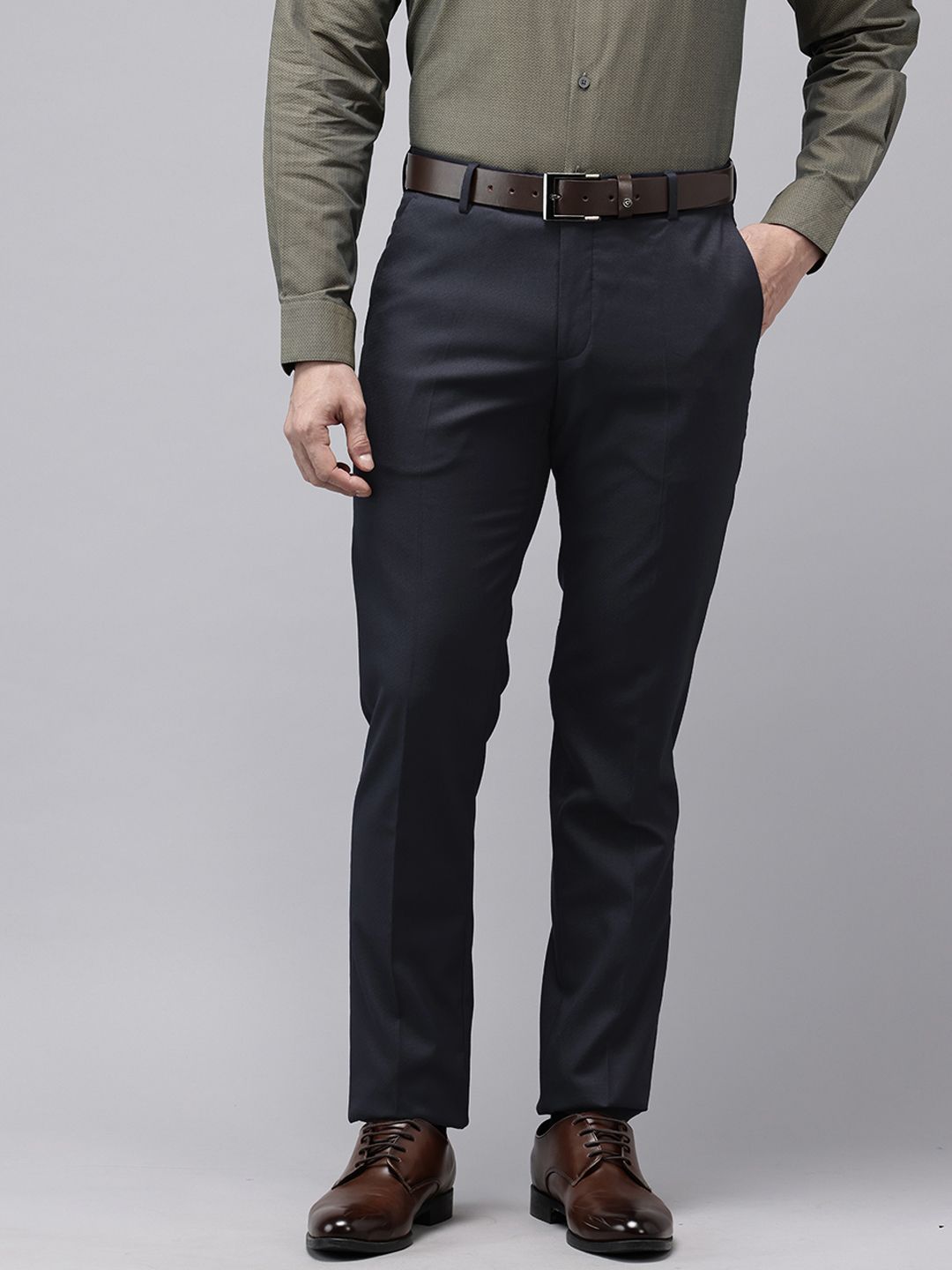 Arrow Men Textured Hudson Tailored Fit Formal Trousers-picture-10