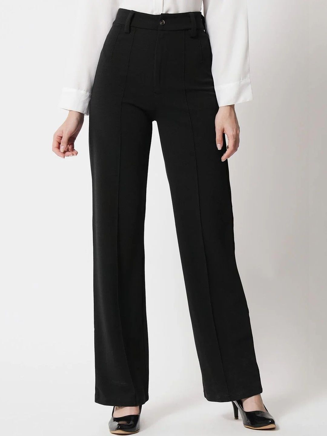 DIGITAL SHOPEE Women High-Rise Easy Wash Trousers-image-37