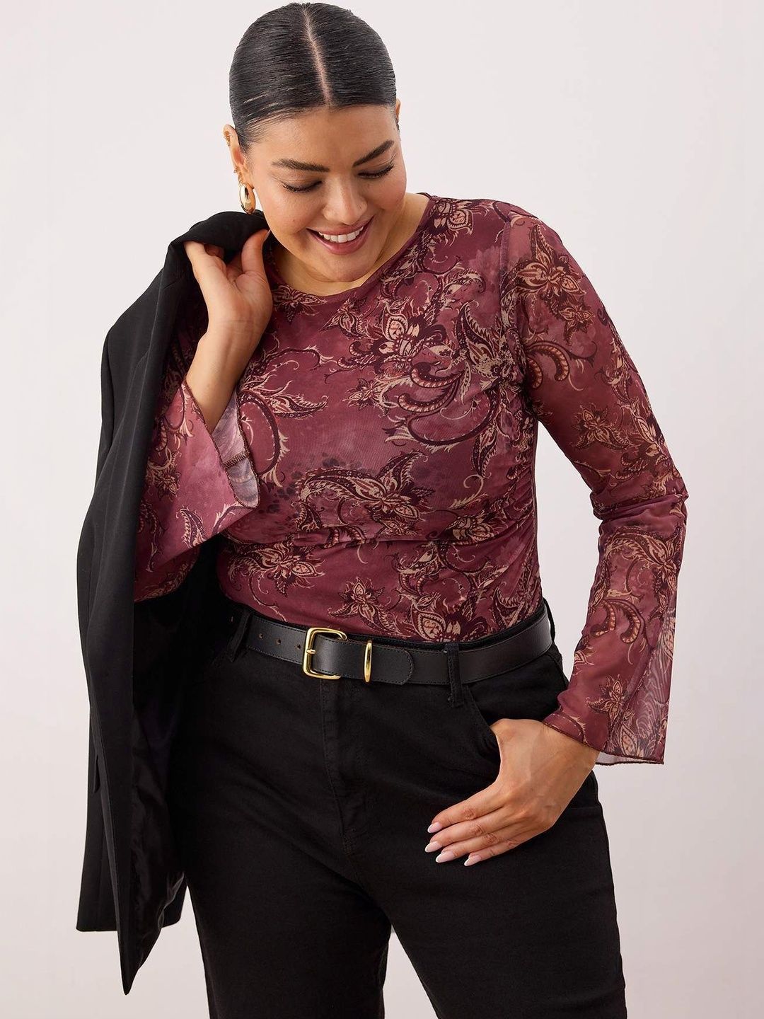 Trendyol Print Bell Sleeve Bohemian Top-image-38