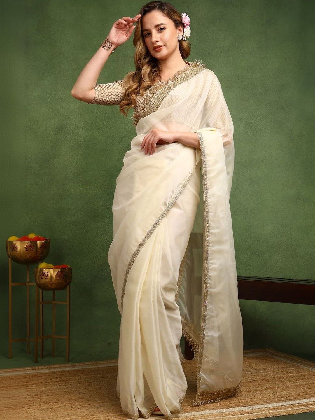 KALINI Woven Design Zari Silk Blend Saree-picture-27
