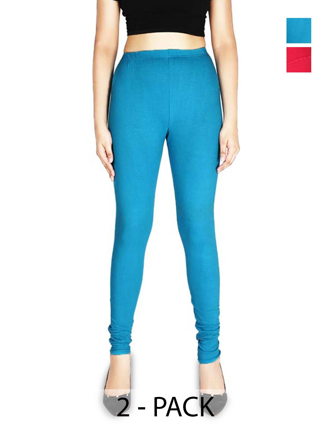 Tantulipi Pack of 2 Cotton Churidar Length Leggings-picture-14