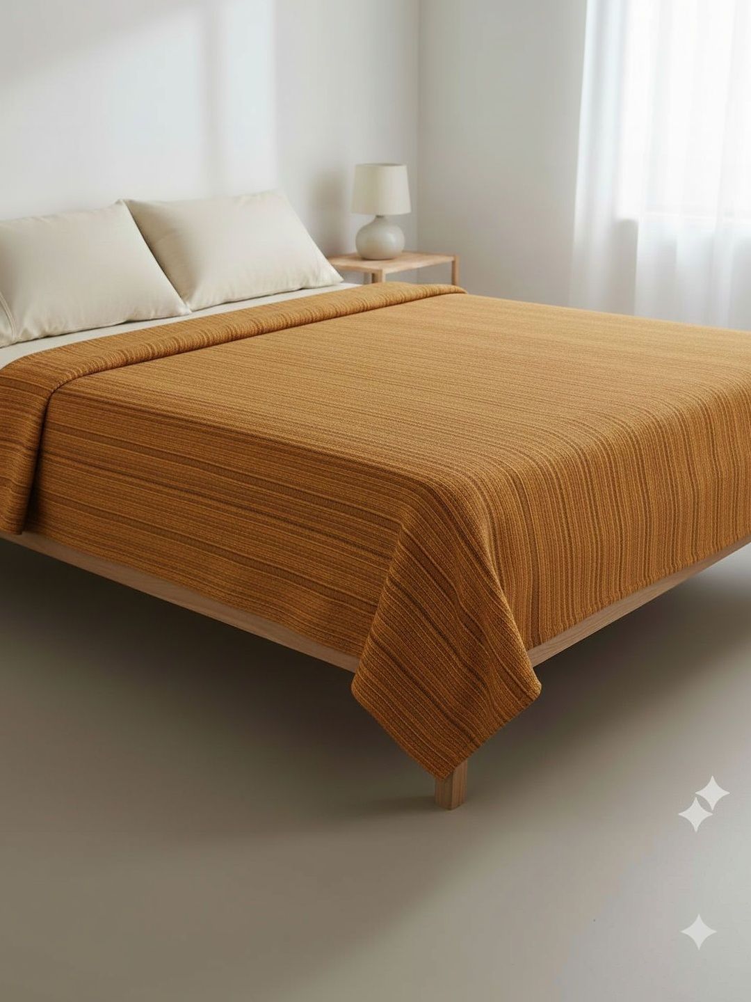 Tharunsha Elite Yellow & Orange Striped AC Room 233 GSM Blanket-picture-36