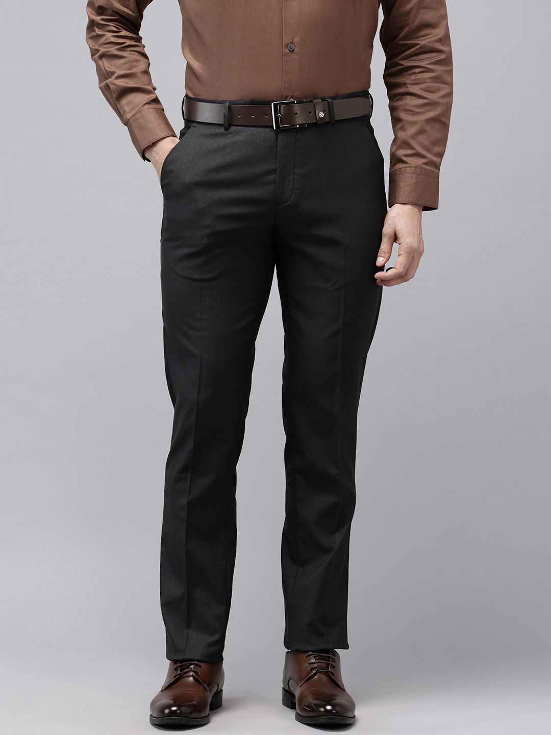 Arrow Men Hudson Tailored Fit Textured Formal Trousers-picture-33