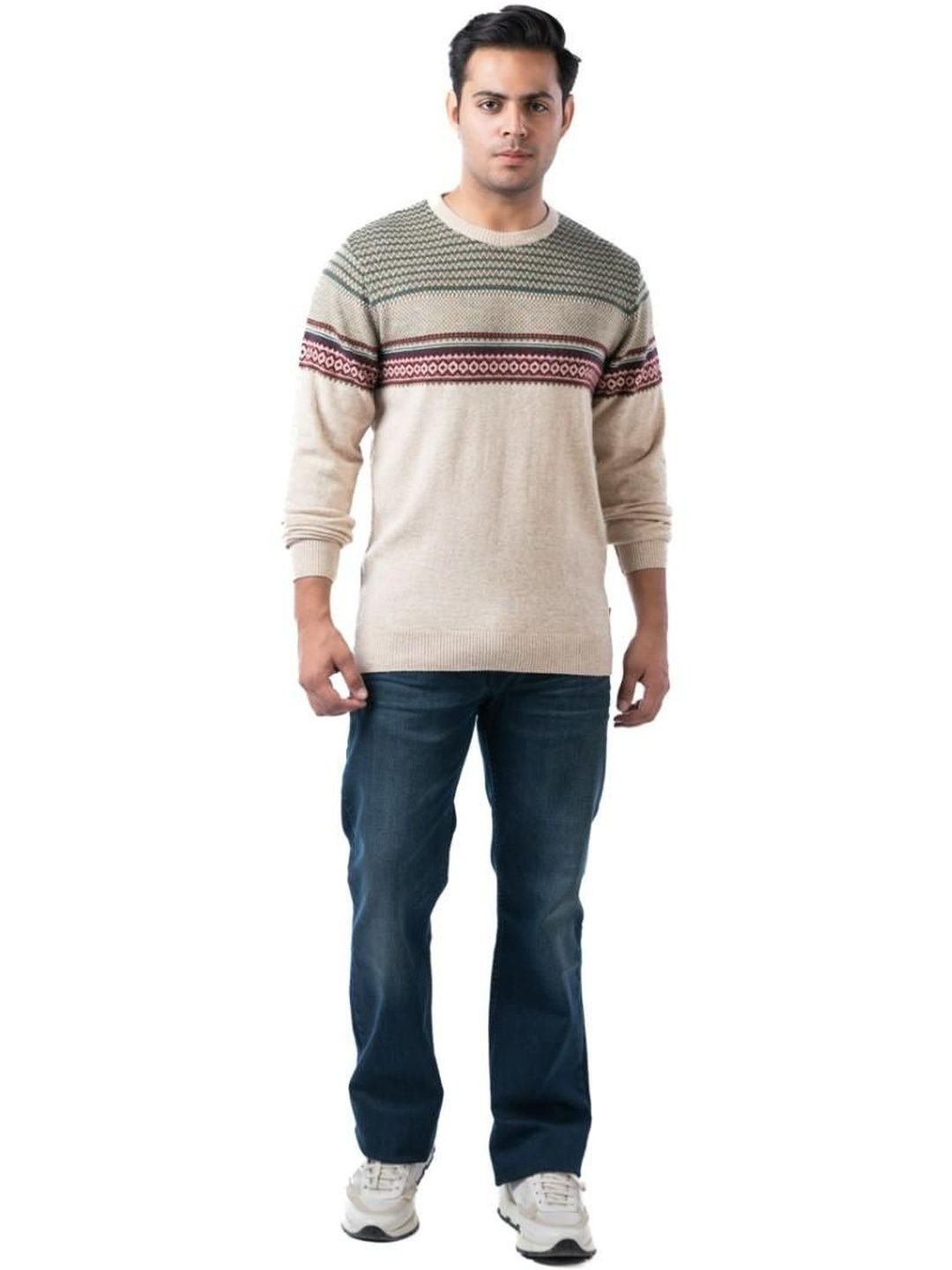 LONDON FOG Men Fair Isle Printed Woollen Pullover-picture-32