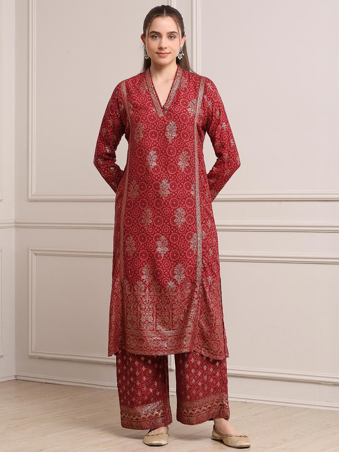 Biba Women Ethnic Motifs Printed Regular Kurta with Palazzos-picture-43