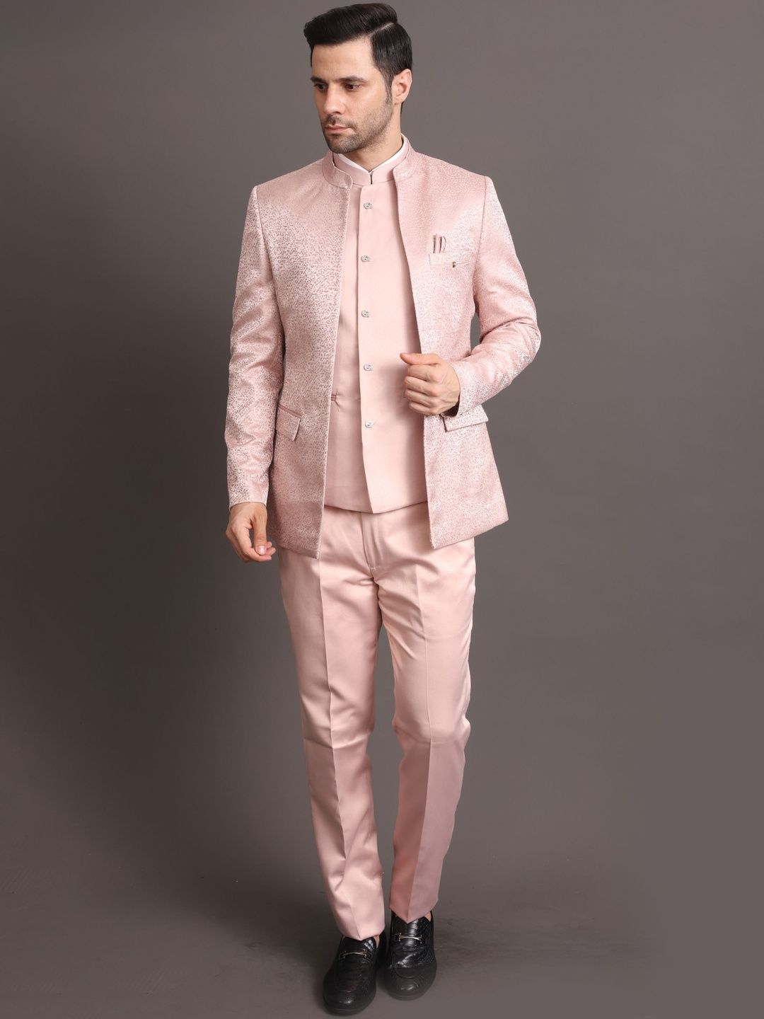 STYLES CULTURE Self Design Tailored Fit Single-Breasted 3-Piece Suits-picture-41