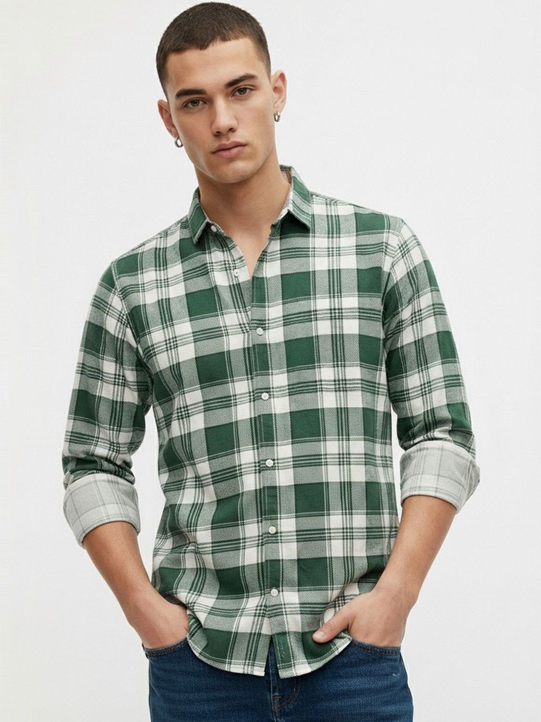 glitchez Men Classic Tartan Checks Checked Casual Shirt-picture-28