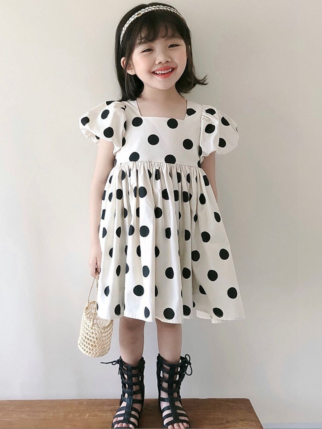 LULU & SKY Polka Dot Print Empire Dress-picture-51