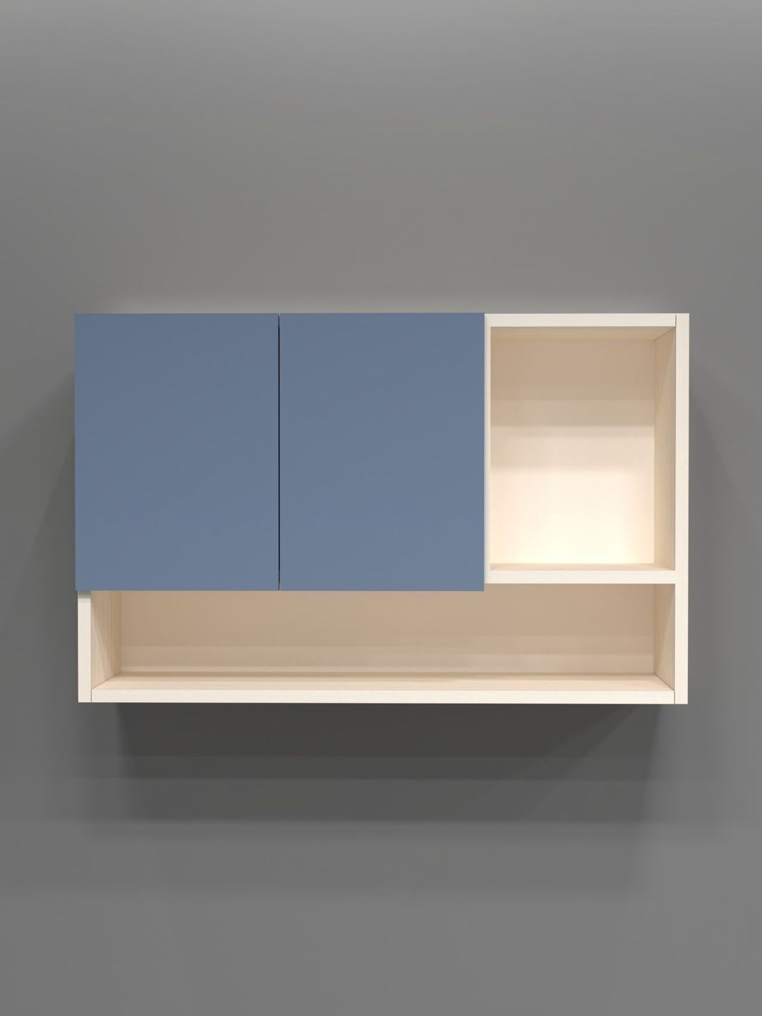 SPECIALITY PANELS Blue 2-Door Wall Mounted Engineered Wood Cabinet-image-49
