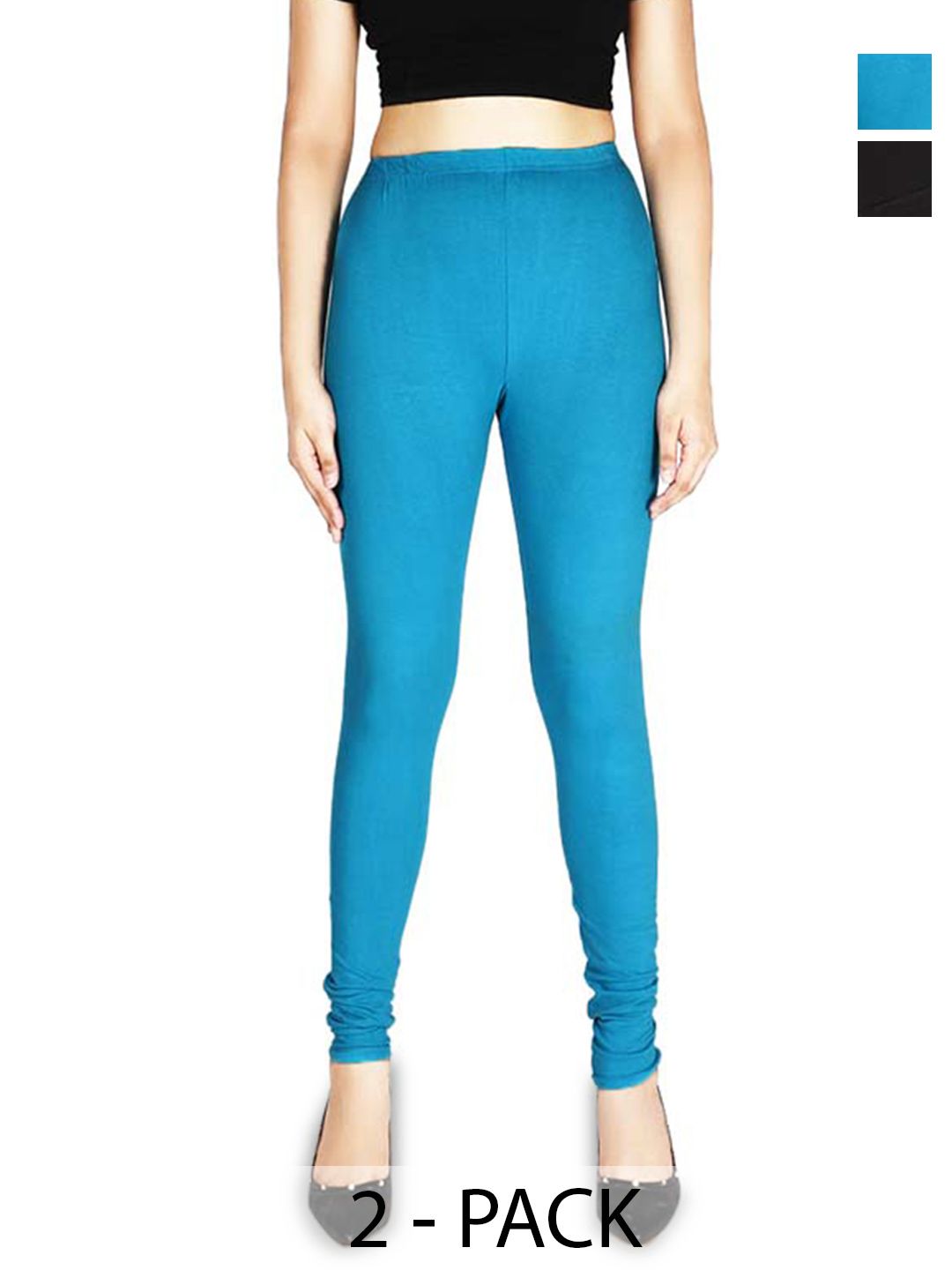 Tantulipi Pack of 2 Cotton Churidar Length Leggings-picture-16