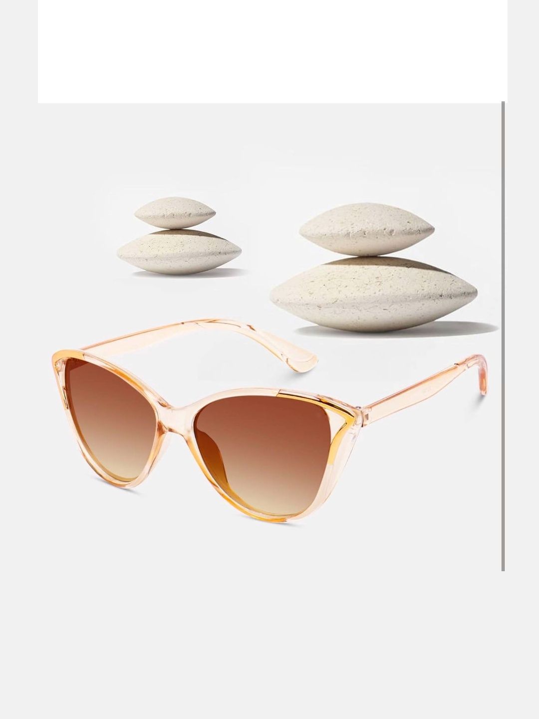 IFLASH Unisex Brown Lens & Gold-Toned Cateye Sunglasses with-picture-21