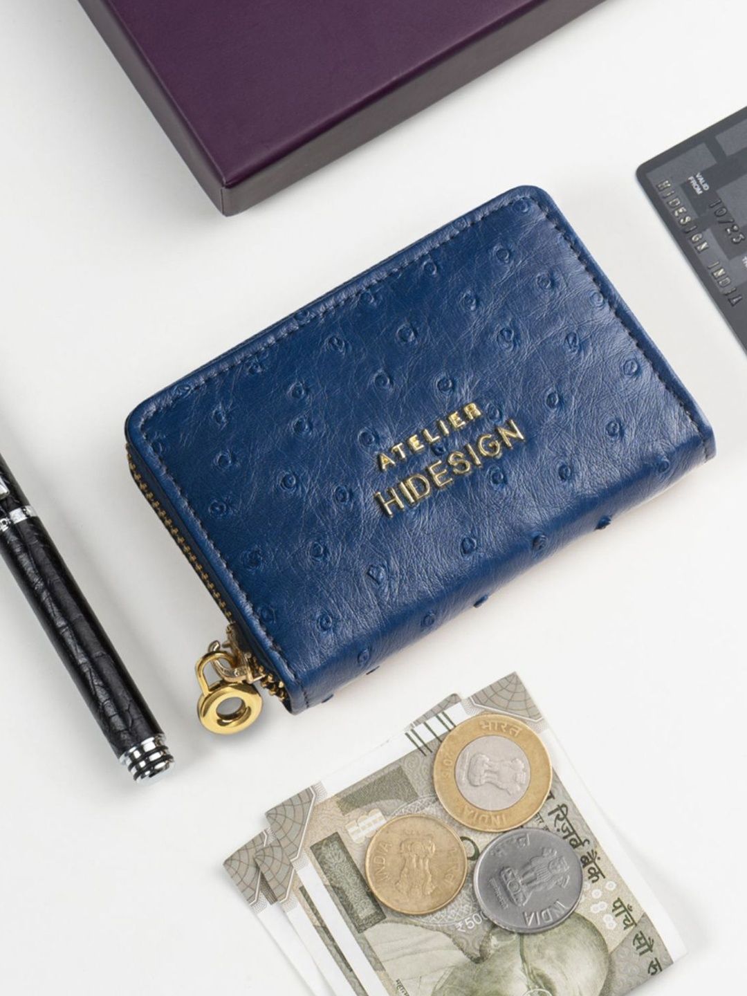 Hidesign Unisex Textured Zip Detail Leather Zip Around Wallet-picture-16
