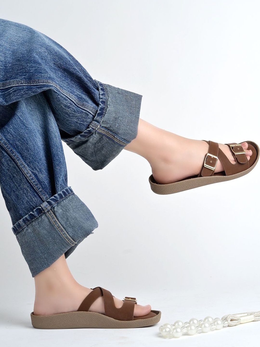 Stylestry Women Open Toe Flats with Buckles-picture-28