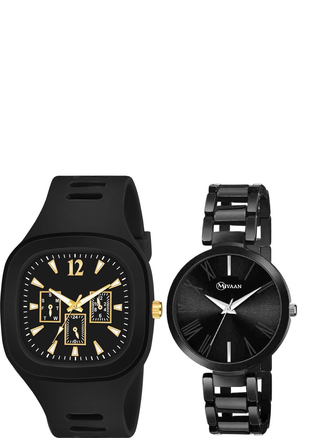 mivaan Men Dial & Straps Analogue Multi Function Watch M-308-HT-Silver Blue-picture-14