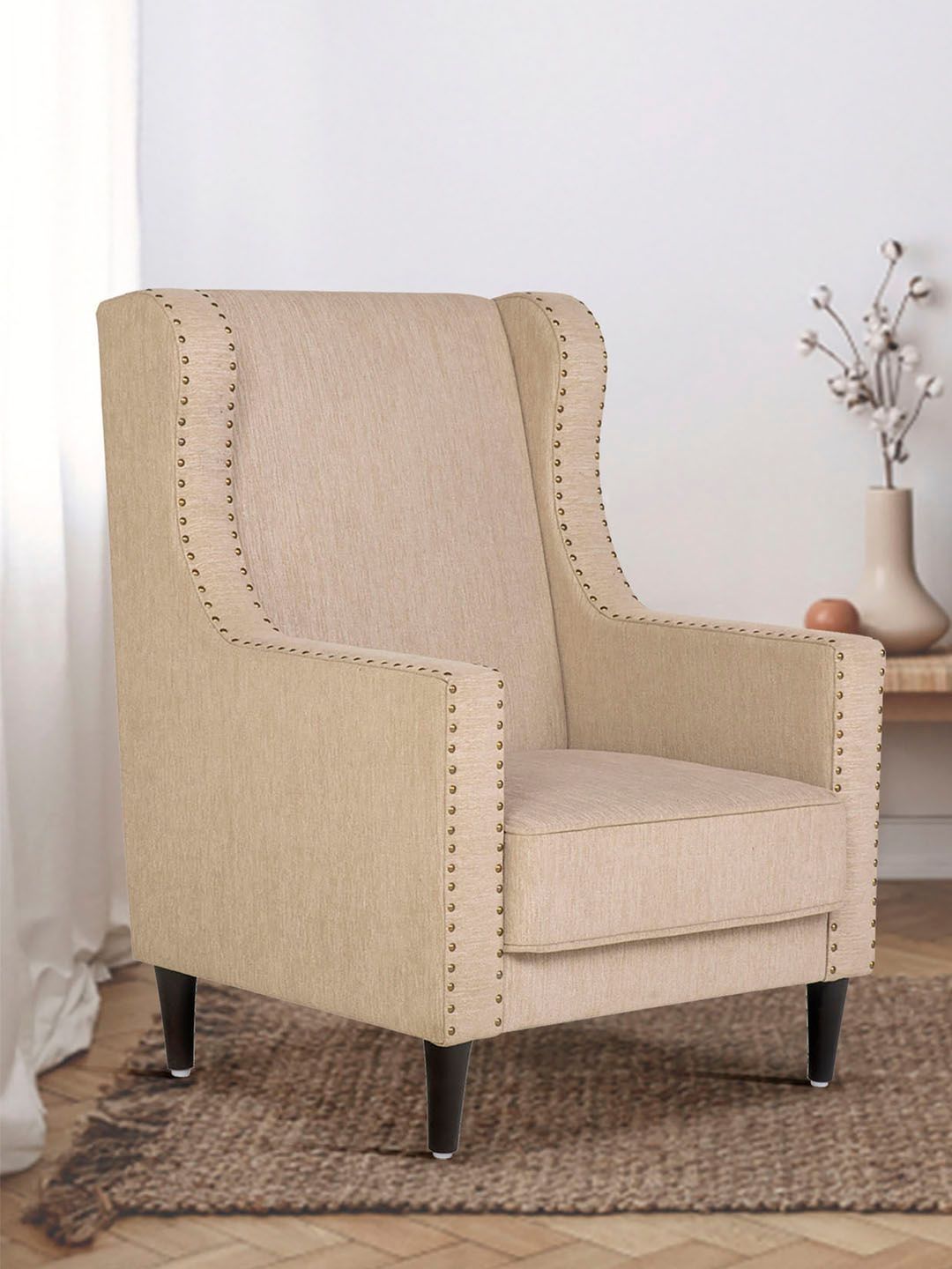 ARRA Beige Single Seater Lounge Chair
