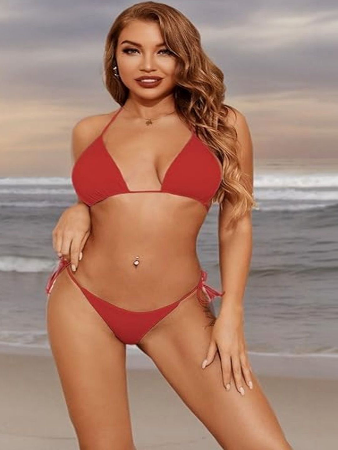 DINESH FASHION Women Solid Nylon Swim Bikini Set-image-49