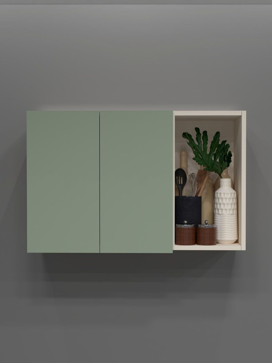 SPECIALITY PANELS Green 2 Door Kitchen Cabinet