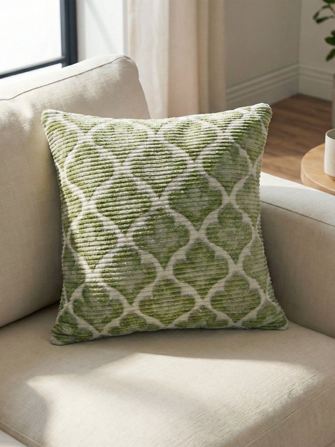 Kaleen India Green Geometric Square Cushion Covers-image-30