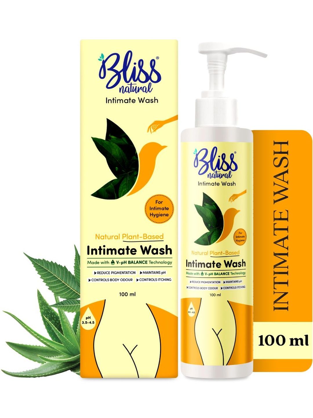BLISSNATURAL Plant Based Intimate Wash- 100 ml
