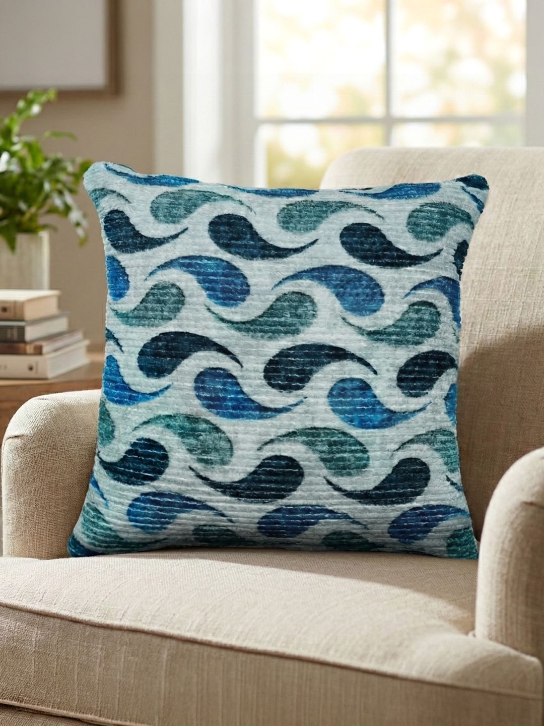 Kaleen India Unisex Blue Polyester Cushion Covers-picture-17