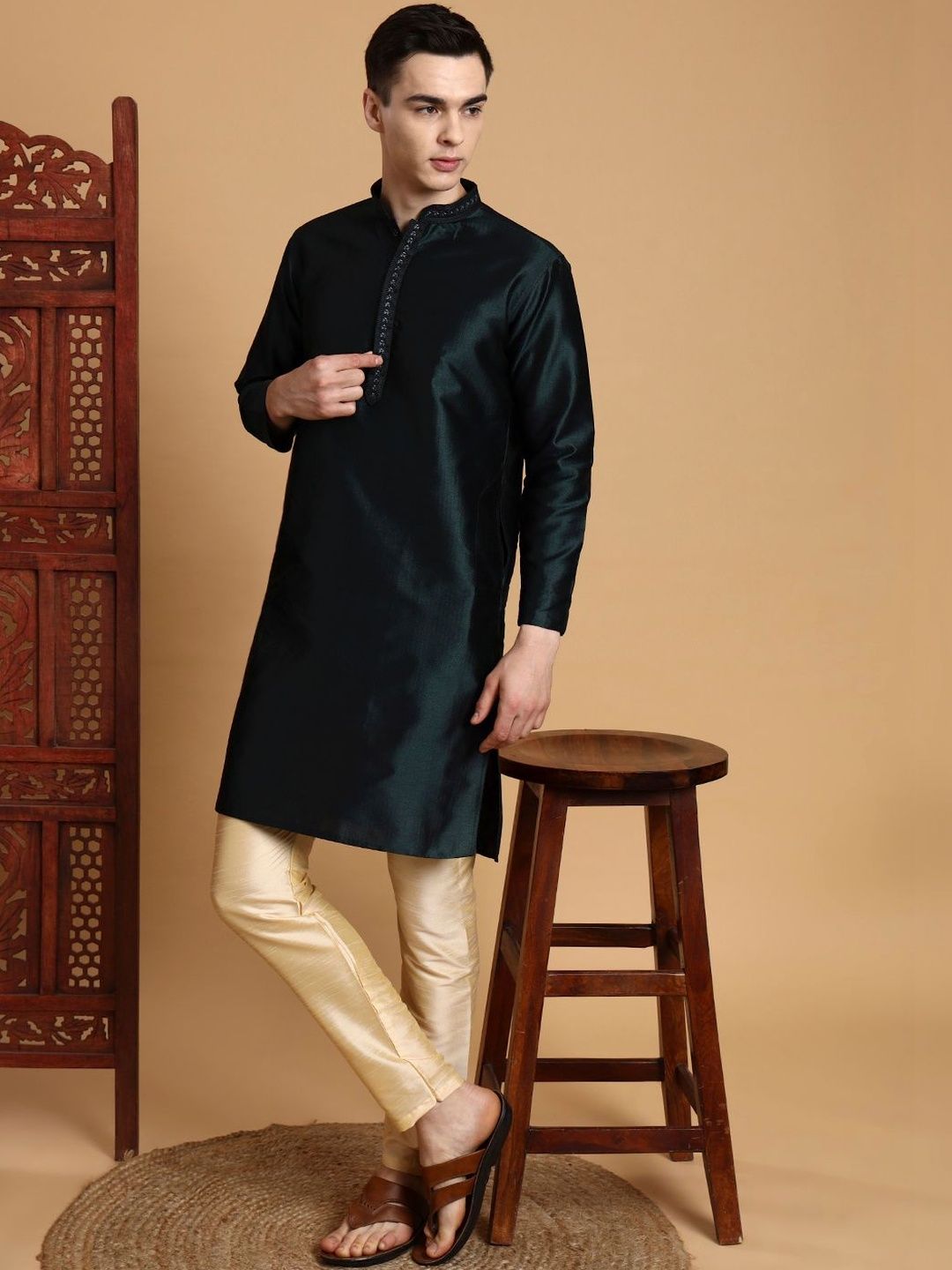 DEVOILER Men Embroidered Thread Work Kurta-picture-49