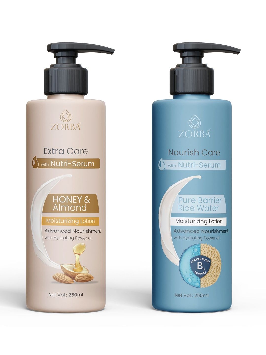 Zorba Set Of 2 Extra Care & Nourish Care Moisturizing Lotion - 250 ml Each-image-3