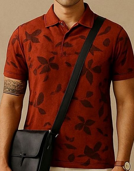 Buy SZN Men Floral Printed Polo Collar T Shirt - Tshirts for Men ...