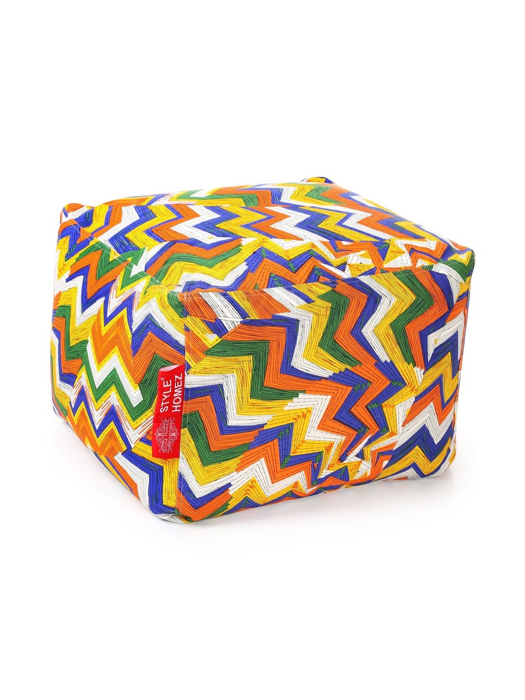 Style Homez Yellow Printed Square Ottoman-picture-10