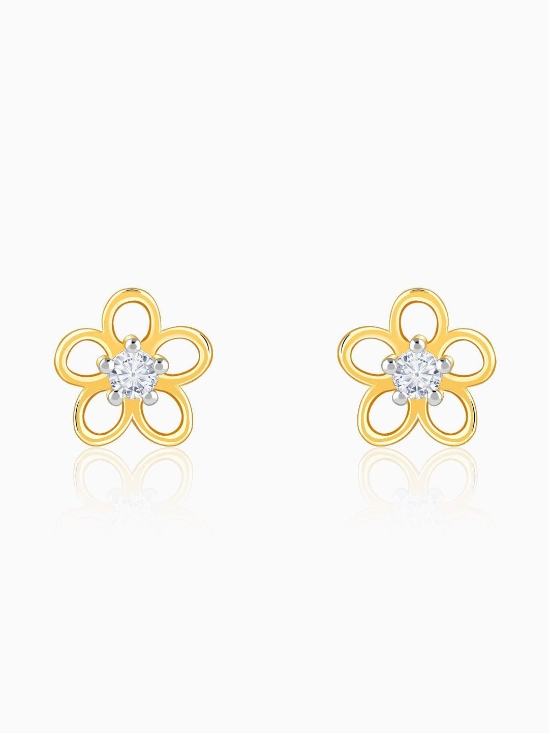 GIVA BIS Hallmark 9KT Gold Always Spring Diamond Studded Earrings- 0.89 gm-image-43