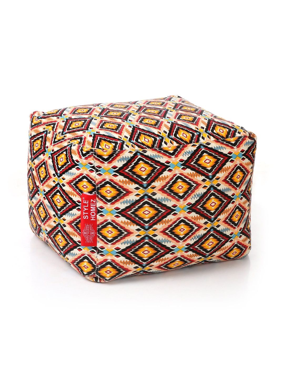 Style Homez Brown Printed Square Ottoman-picture-27