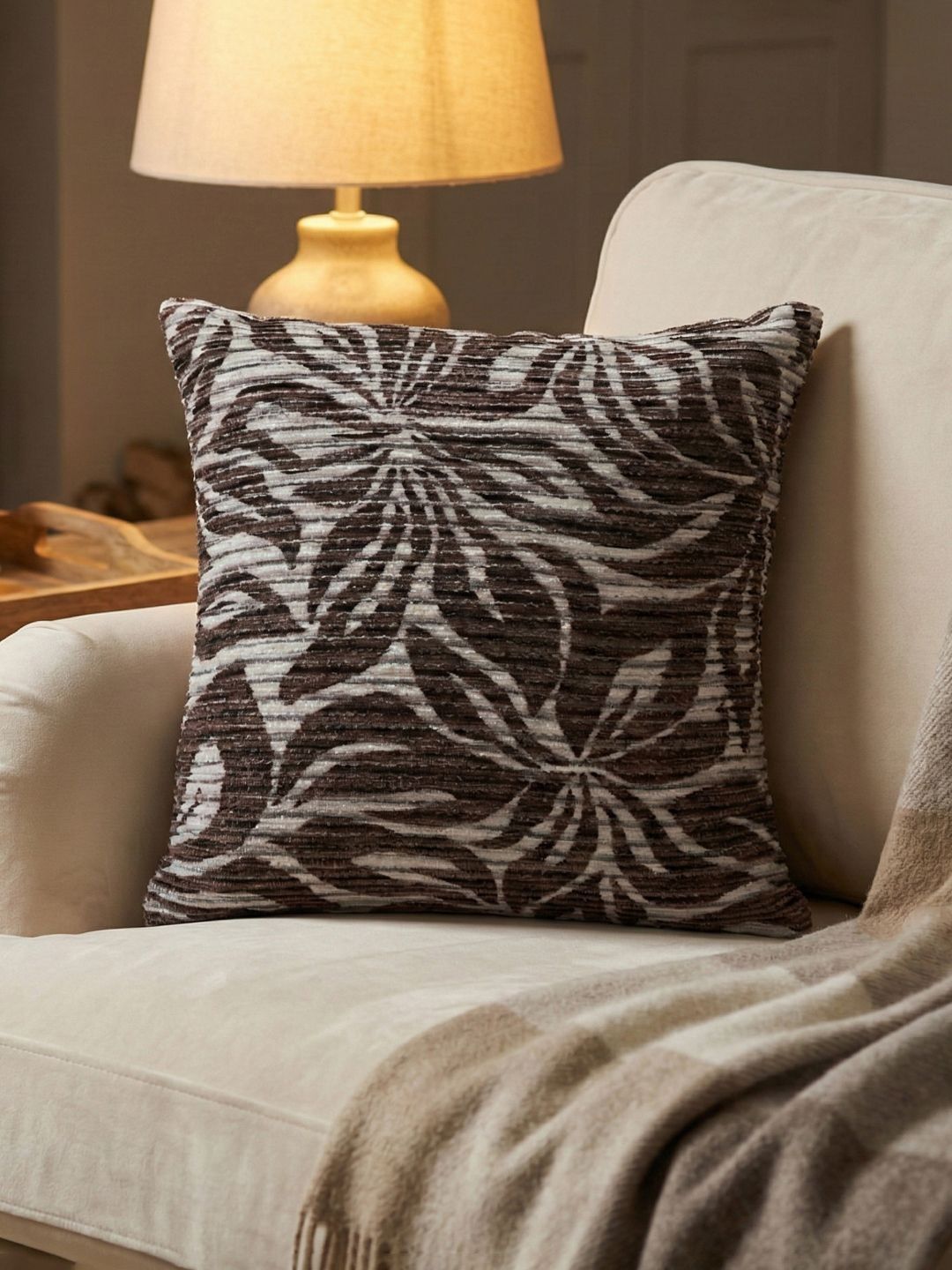Kaleen India Coffee Brown Square Cushion Covers-image-47