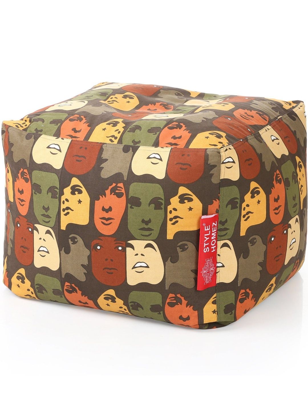 Style Homez Green Printed Square Ottoman-picture-33