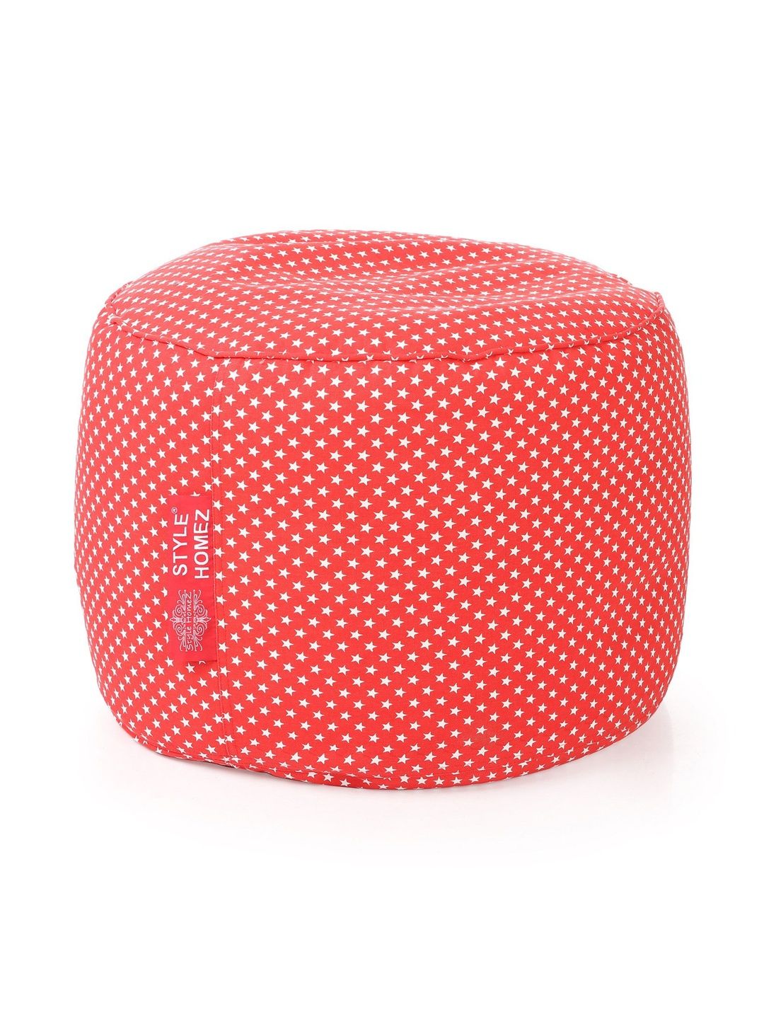 Style Homez Red & White Printed Eco-Friendly Round Ottoman-picture-38