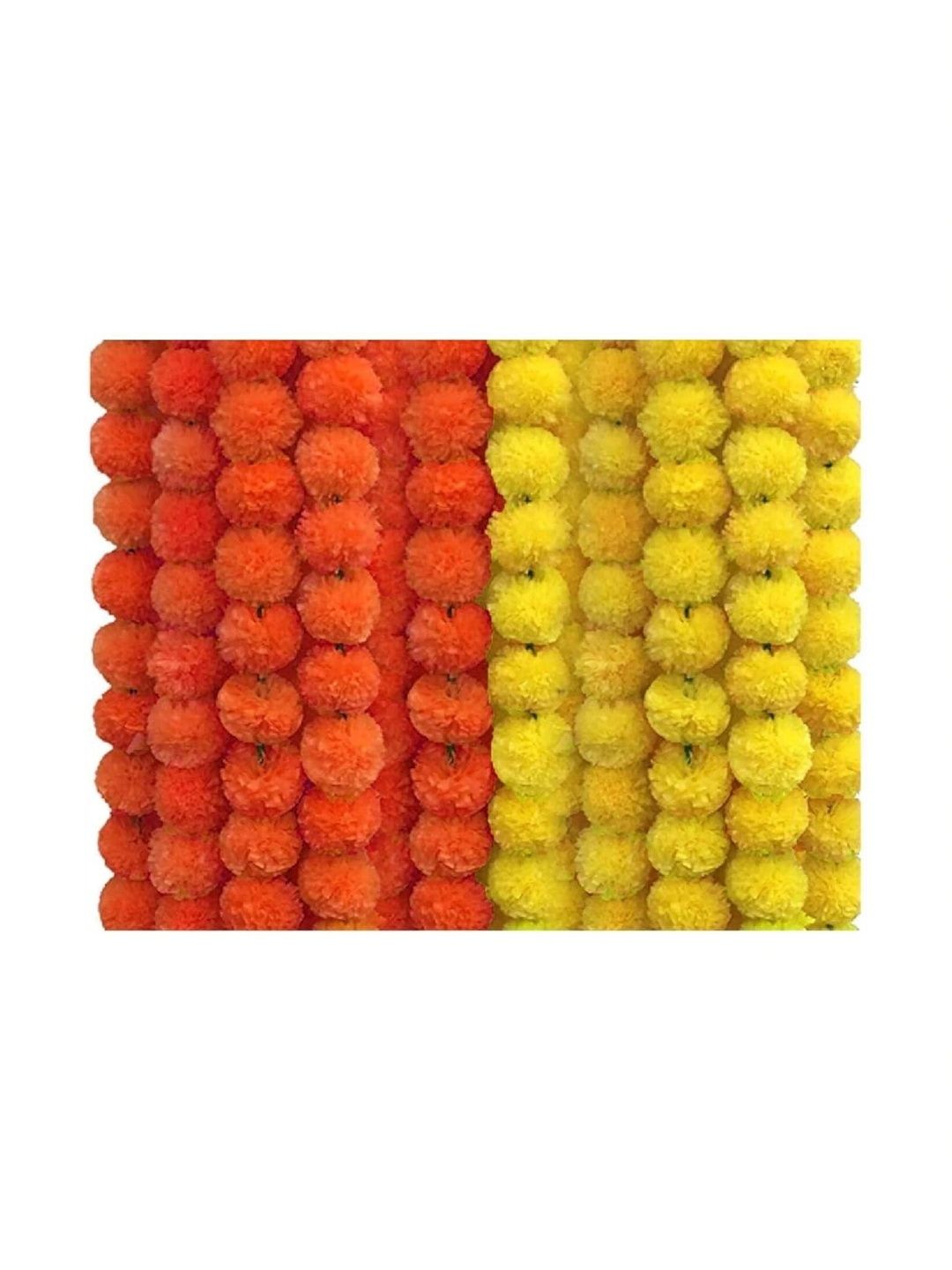 RUDRA Yellow 10 Pieces Hanging Marigold Artificial Flower-picture-41