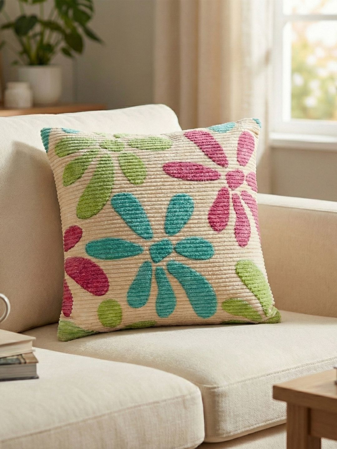 Kaleen India Multicoloured Floral Square Cushion Covers-image-48