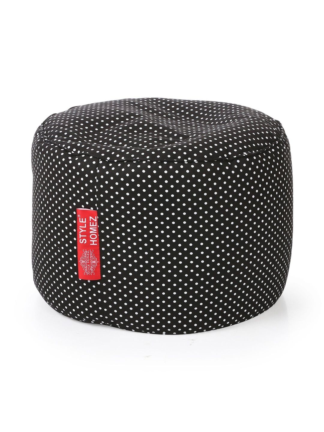 Style Homez Black & White Printed Eco-Friendly Round Ottoman-picture-56
