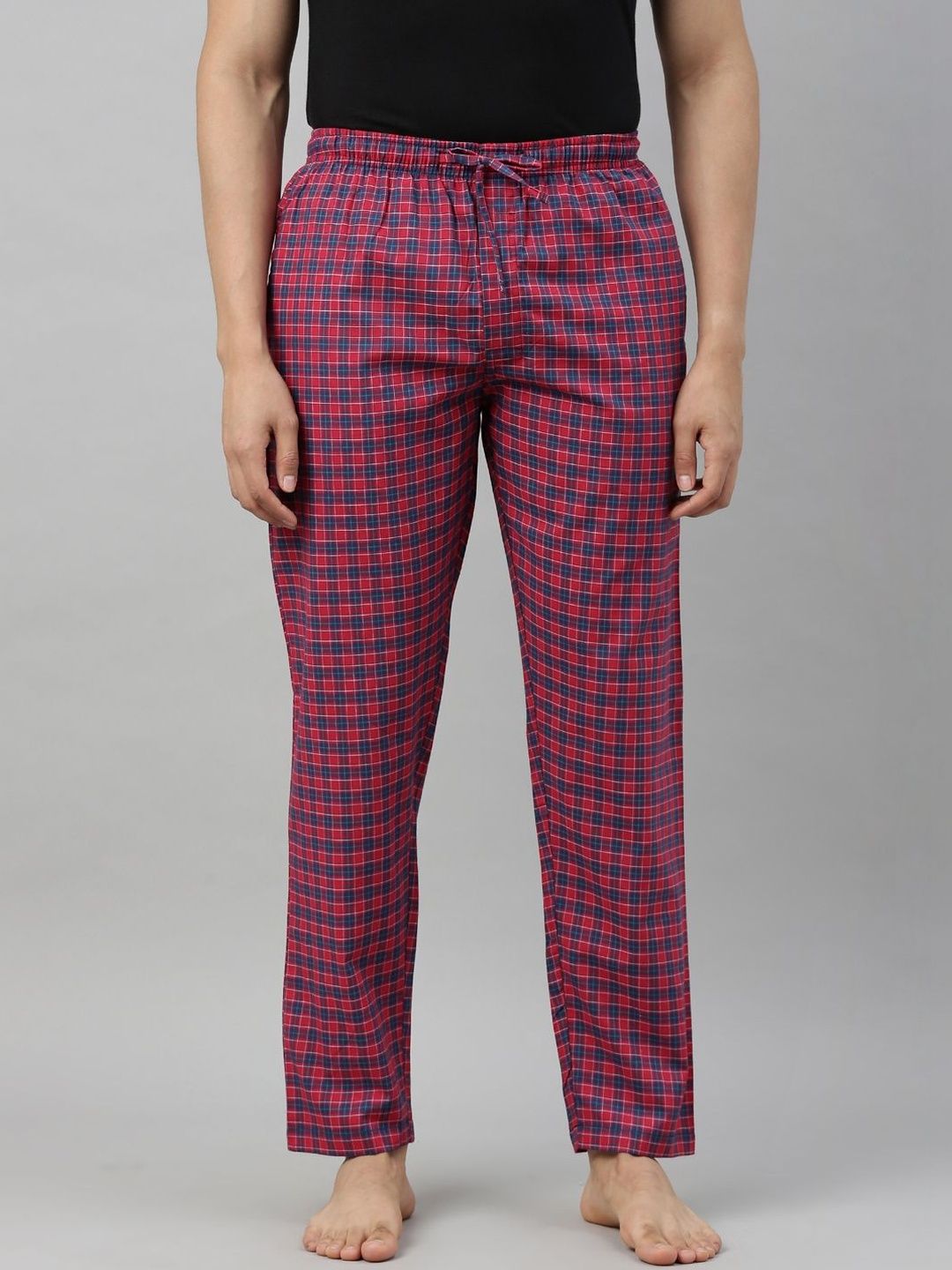 Joven Checked Mid-Rise Straight Lounge Pants-image-41