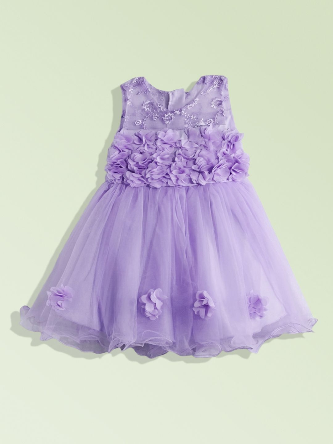YK Girls Floral Applique Flared Dress-picture-18