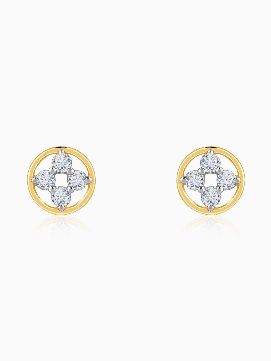 GIVA BIS Hallmark 14KT Gold Diamond Studded Earrings - 0.96 gm-image-45