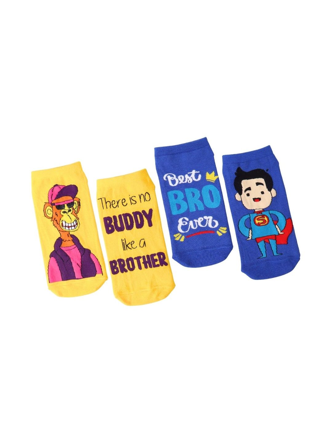 Thela Gaadi Men Pack of 2 Patterned Cotton Ankle Length Socks-picture-53
