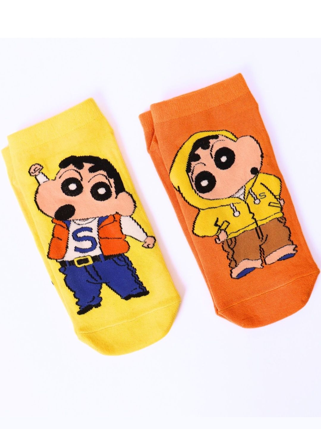 Thela Gaadi Women Pack of 2 Patterned Cotton Ankle Length Socks-picture-48
