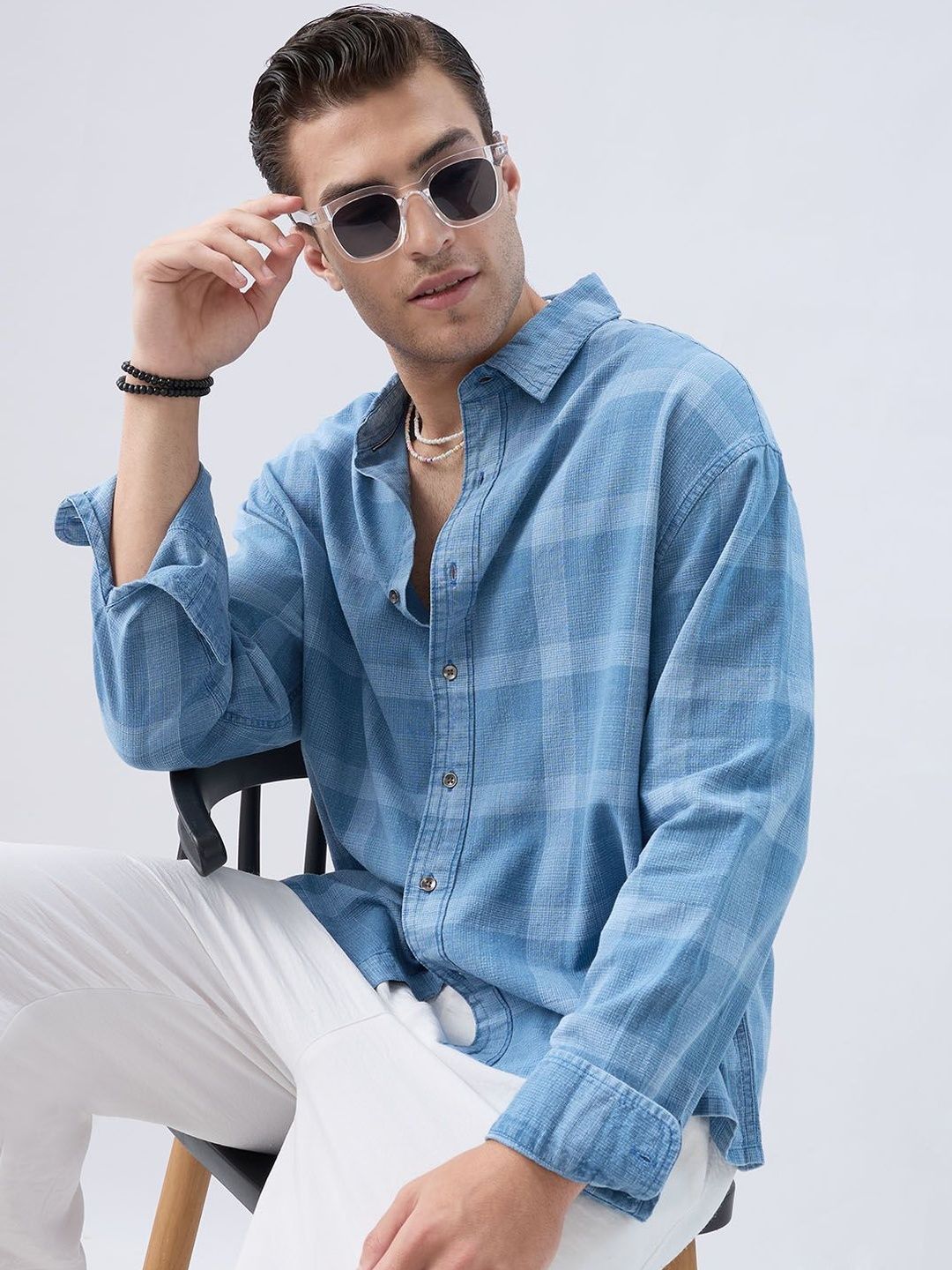VASTRADO Men Classic Boxy Checked Casual Shirt-picture-31