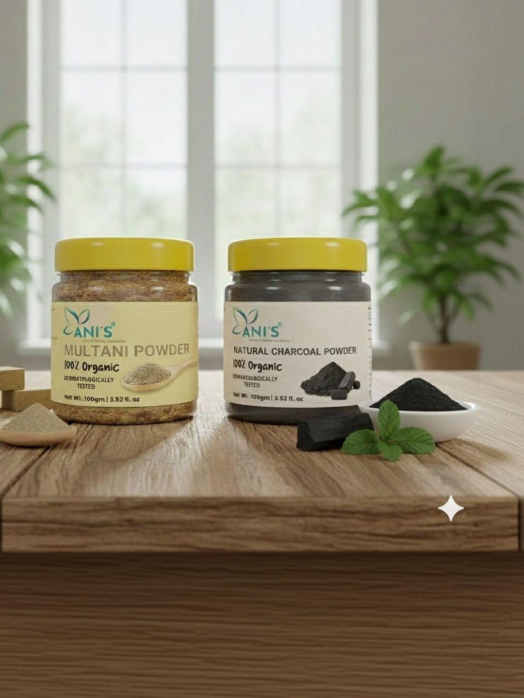 ANI'S Set Of 2 Natural Charcoal & Multani Mitti Powder- 200 g Each-image-24